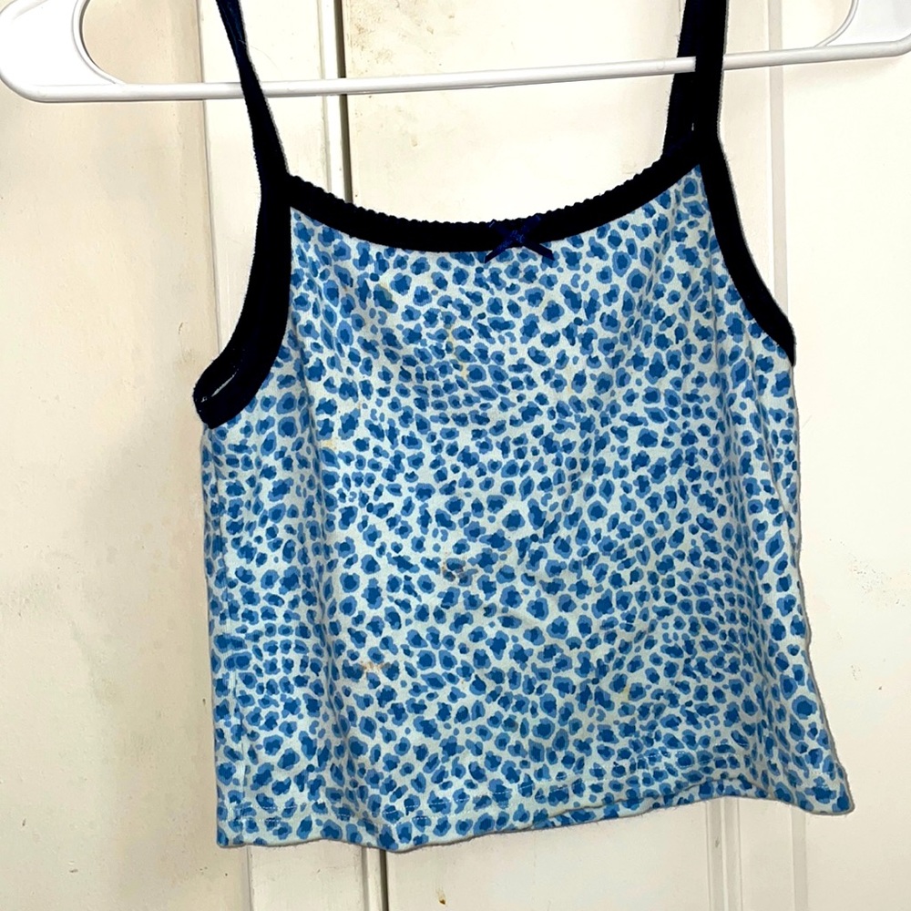 Blue cheetah print tank top (Pacsun)
